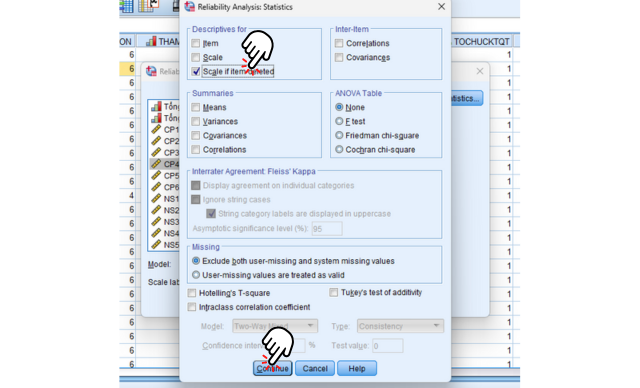 Kiểm định độ tin cậy của thang đo bằng hệ số Cronbach’s Alpha trong SPSS