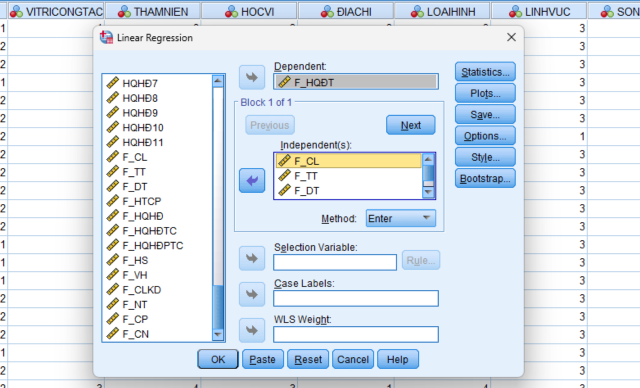 Phân tích hồi quy tuyến tính trong SPSS 26