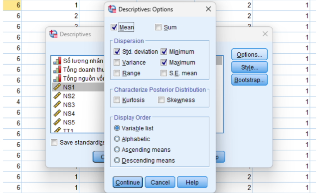 Thống kê mô tả trong SPSS 12