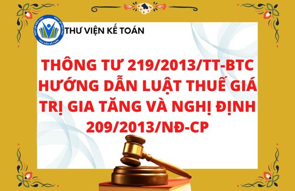 Thông tư 219 2013 TT BTC Hướng dẫn luật thuế giá trị gia tăng