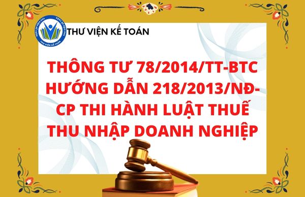 Thông tư 78 2014 BTC Hướng dẫn thi hành thuế TNDN