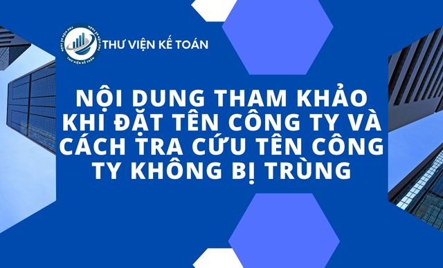 Cách tra cứu tên công ty không bị trùng